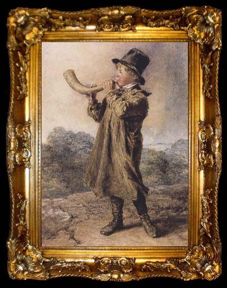 framed  William henry hunt Cow Boy (mk47), ta009-2